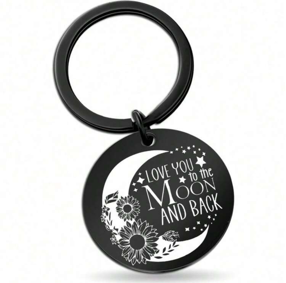 3/$25 Love You To The Moon And Back Stainless Steel Keychain NEW